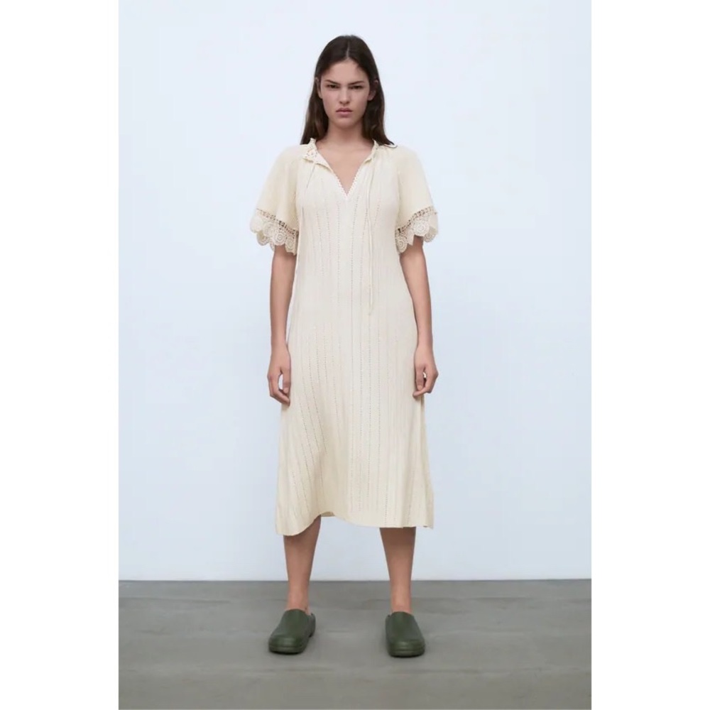 NWT ZARA GUIPURE LACE KNIT DRESS